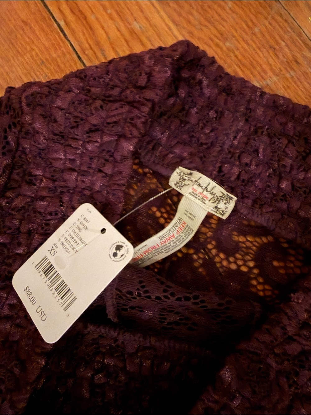 Free people Lace Maxi Skirt in Deep Burgundy purple - Picture 2 of 4